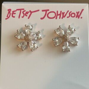 Betsey Johnson Crystal Flower Earrings